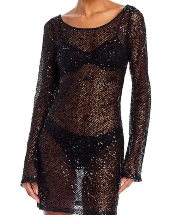Good American Sequin Black Dress - Image 5