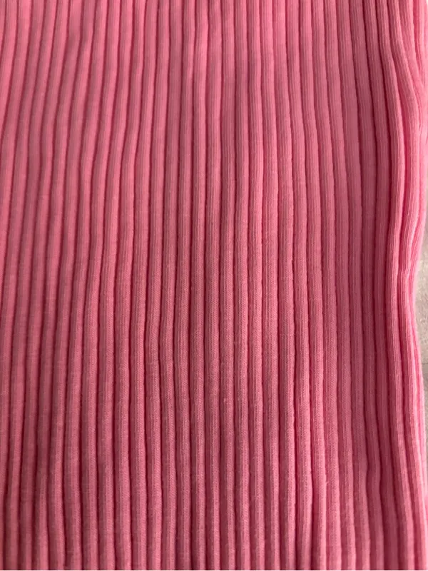 Zara Pink Ribbed One Shoulder & Scarf Knit Top Size M - Image 4