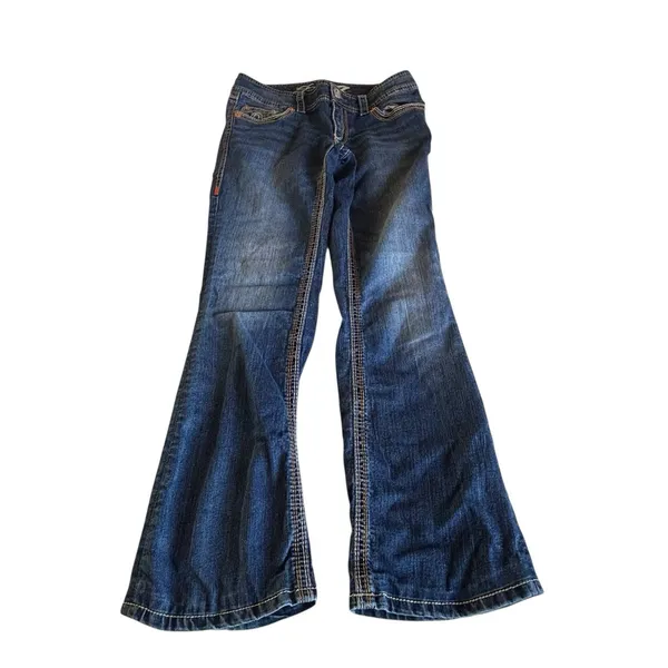 Seven7 Women’s Low Rise Bootcut Jeans Size 6 Medium Wash Blue Y2K - Image 2
