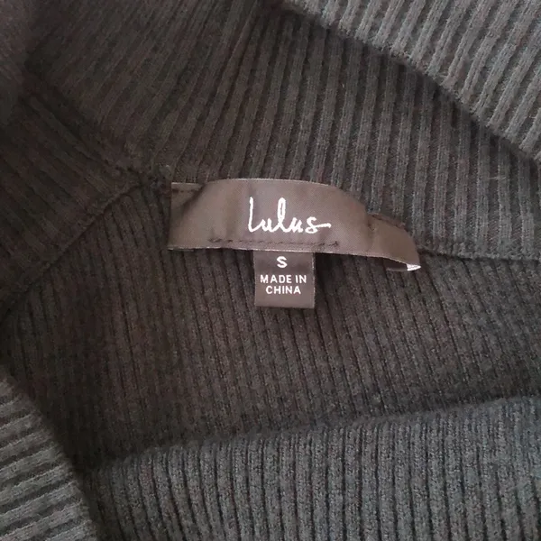 Lulu's Black Crisscross Cold-Shoulder Ribbed Sweater - Image 2