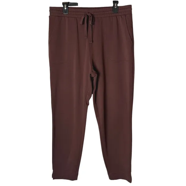 Old Navy Baby Terry Joggers Women Large Brown High Waisted Drawstring Athleisure - Image 2