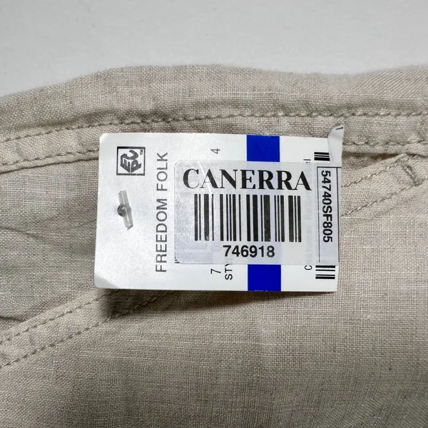 Style & Co Womens XL Beige 100%‎ Linen Capri Cargo Pants Mid Rise Comfort Waist - Image 3