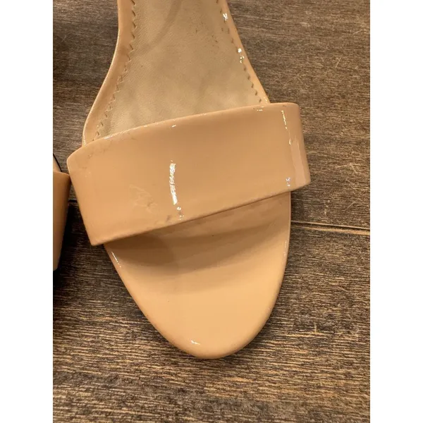 KARL LAGERFELD‎ PARIS DEMAS Ankle Strap Heel Nude Patent US 7 Sandals - Image 3
