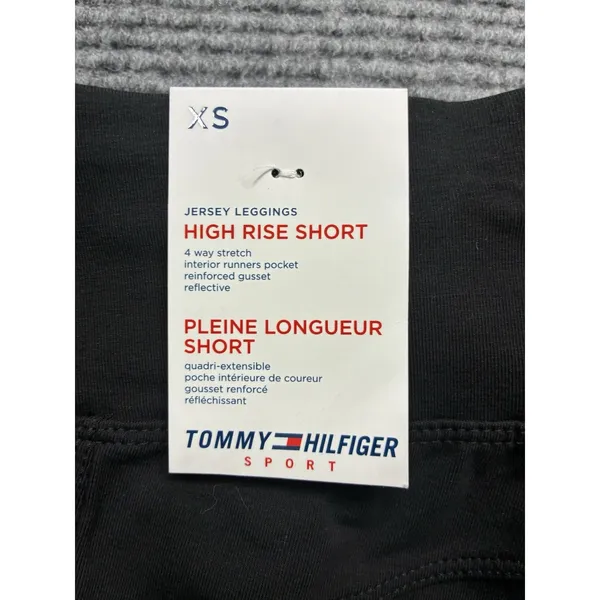 Tommy Hilfiger Sport Star Print Bike Shorts‎ High Rise 4 Way Stretch Black XS - Image 6