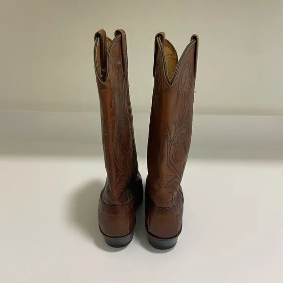 Vintage Dan Post Exotic Lizard Cowboy‎ Boots Brown Size 6.5 - Image 5