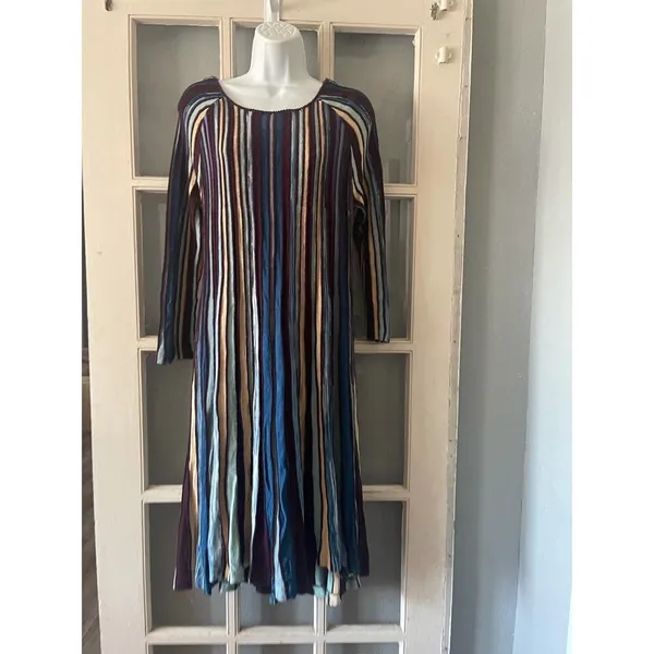 Anthropologie‎ Moth Striped High Low Dress - Image 5