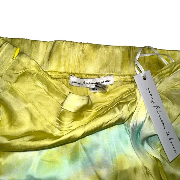 NWT Young Fabulous & Broke Savanna Yellow Satin Midi Skirt XS - Image 4