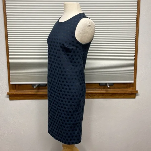 GAP NWT Deep True Navy Jacquard Dot Sleeveless Shift Dress Size Small - Image 6