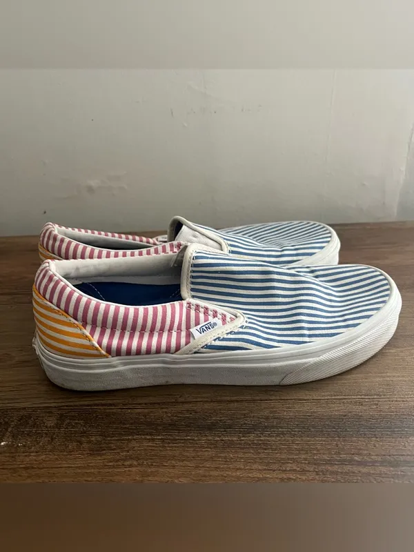 Vans Classic Slip-On Deck Club Mix Stripes Shoes Size 8 - Image 5