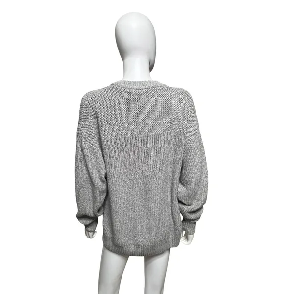 RedHead Womens Gray Chunky Knit Henley Sweater Button Neck Cotton Blend Size M - Image 5
