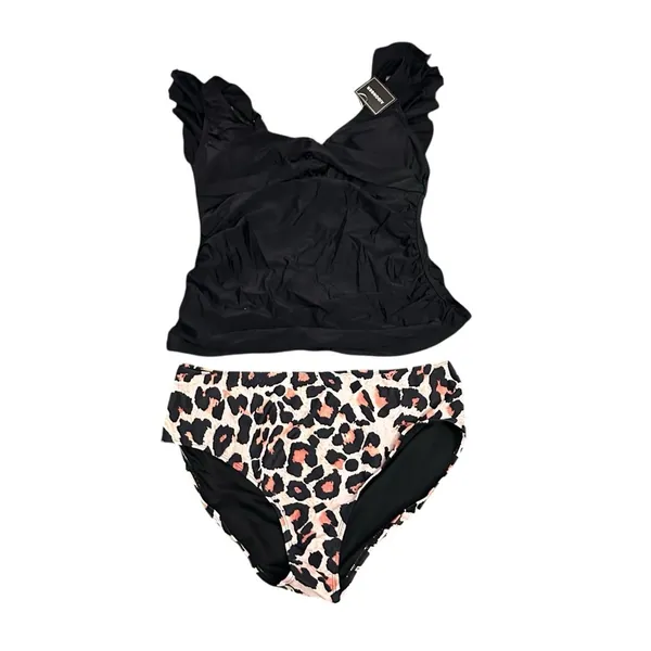Black Ruffle Sleeve Bikini length 23" Size XL - Image 2