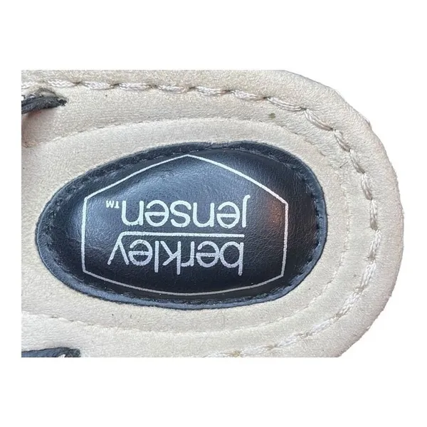 Berkley Jensen Womens Black Laser Cut Rhinestone Wedge‎ Thong Sandals Size 9.5 - Image 5