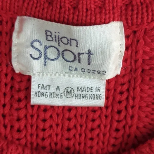 Vintage Bijon Sports Women’s‎ 100% Red Knit Sweater - Image 5