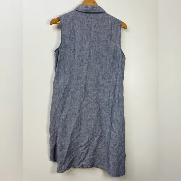 Magaschoni Blue 100% Linen dress Size S - Image 6