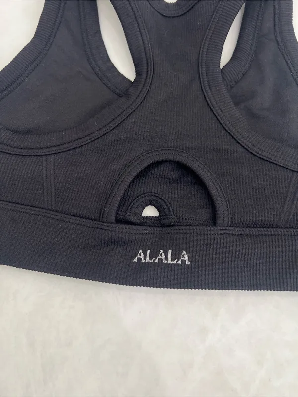 NEW ALALA Black Keyhole Sports Bra Size Small - Image 2