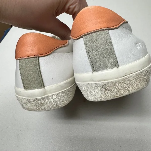 Madewell White Orange Lace Up Sneakers Womens 8 Casual Comfort Shoes Some Wear - Image 9