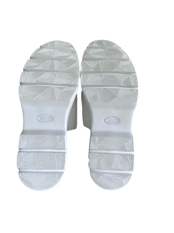 Dr. Scholl's Check Doubts White Platform Wedge Women's Sandal Size 8 #B1293 - Image 9
