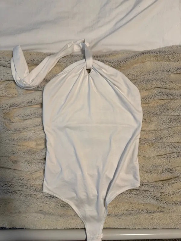 Gaze Halter Bodysuit White Size XS - Image 2