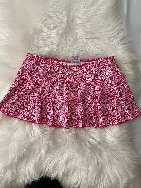 Lands End Flounce Swim Skirt Pink White - Image 3