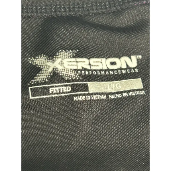 Xersion Black Athletic Capri Leggings Purple Drawstring Size Large - Image 8