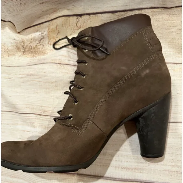 Timberland Women’s Brown Leather Lace Up Ankle Boot Size 7.5 - Image 3