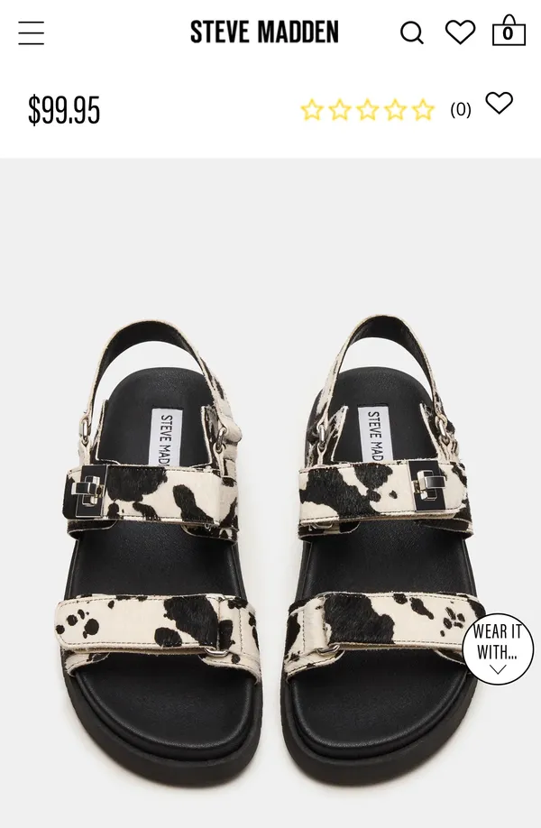 Steve Madden Mona Black Cow Print - Image 3