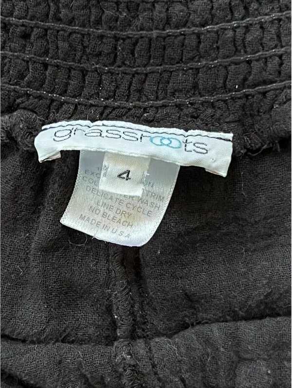 Vintage Y2K Grassroots Black Gauze Cotton Low Rise Wide Leg Pants Size 4 🖤 - Image 6