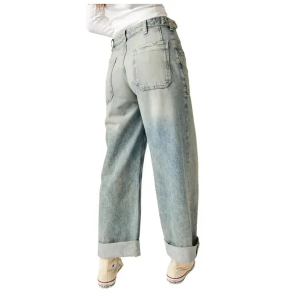 NEW Free People We the Free Palmer Cuffed Baggy Jeans Size 27 - Image 4