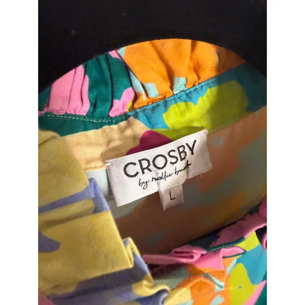 Crosby by Mollie Burch Cotton Floral Blouse Women's Sz. L - Image 3
