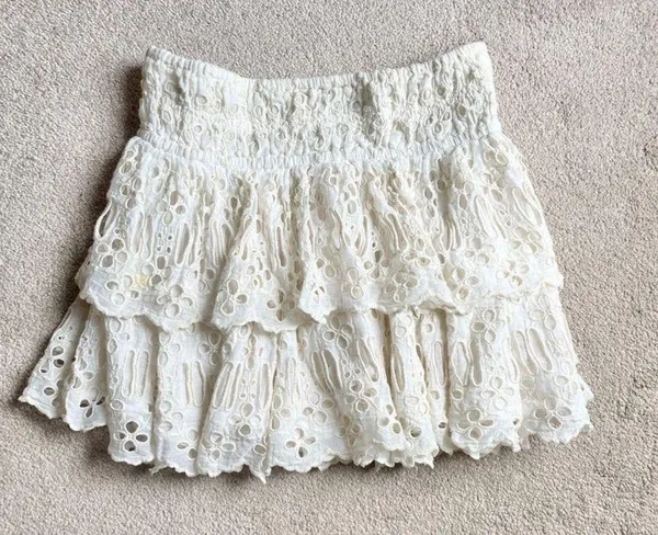 Free People Eyelet Ruffle Mini Skirt - Image 6