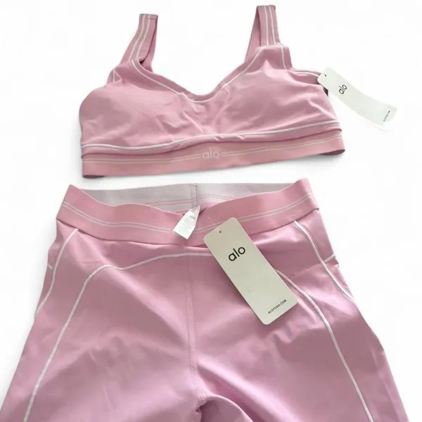Alo Yoga Pink Matching Activewear‎ Set – Size XL (NWT) - Image 4