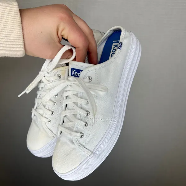 Keds Triple Up White Canvas Platform Sneakers Womens 6.5 Low‎ Top WF67075 - Image 3