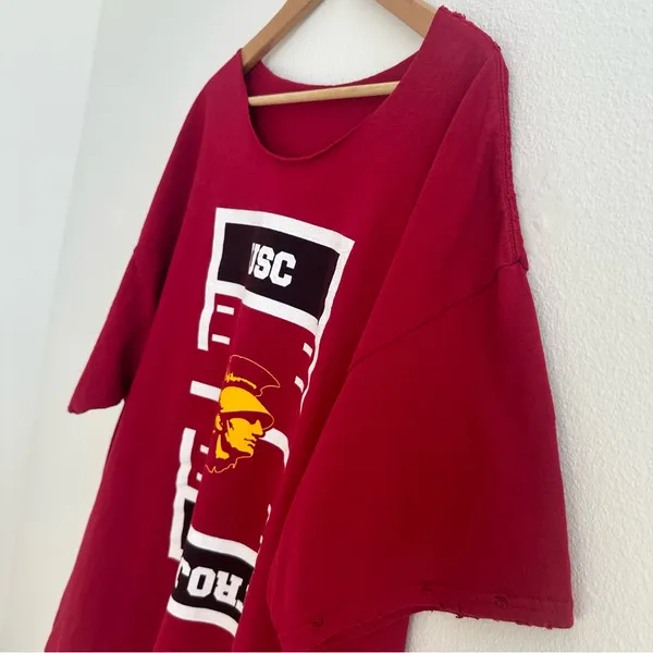 USC Trojans Off The Shoulder Tee Red Size XXL - Image 6