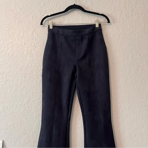 SPANX Pants Womens Sz SMALL Faux Suede Flare Bootcut DARK BLUE #78 - Image 10