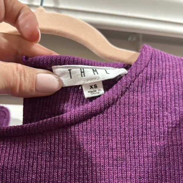 THML Purple Ruffle Sleeve Top - Image 2