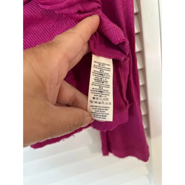 We The Free Free People Magenta Layered Long Sleeve Scoop Neck Top Small - Image 5