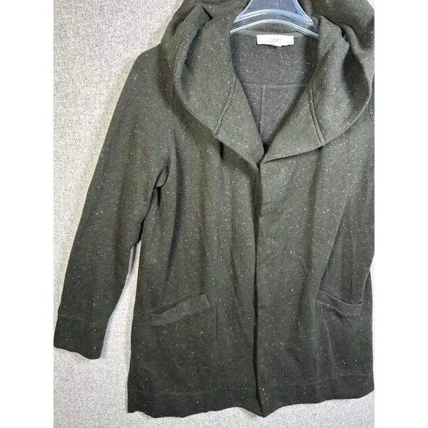 Ann Taylor Loft‎ Hoodie Sweatshirt Jacket Womens Medium Green Open Long Sleeve - Image 5