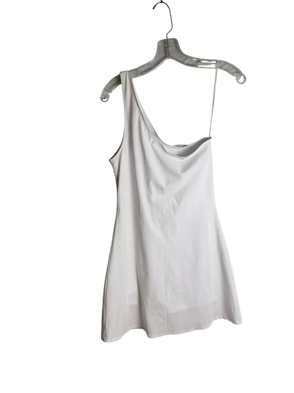 Abercrombie & Fitch White One Shoulder Tennis Dress Built In Shorts Pocket ST - Image 2