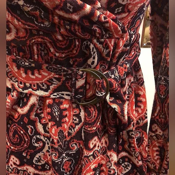 ANTHROPOLOGIE MAEVE Floral Paisley Wrap Front Dress With Belt Sz XS - Image 9
