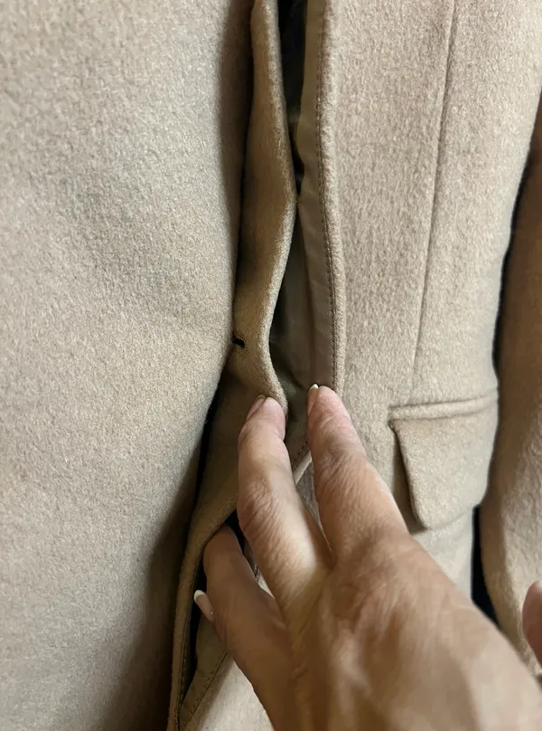 tan wool-blend Topcoat from Express size XS - Image 12