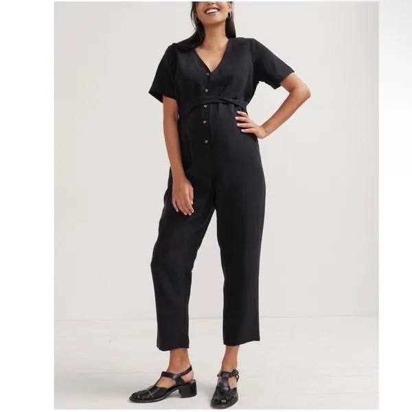 HATCH Black‎ The Noelle JumpSuit Size 2 Medium Maternity Black - Image 2