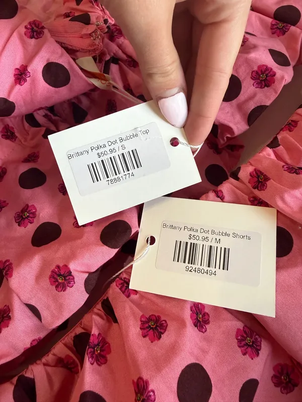Brittany Polka Dot Bubble Set Pink Size M - Image 4