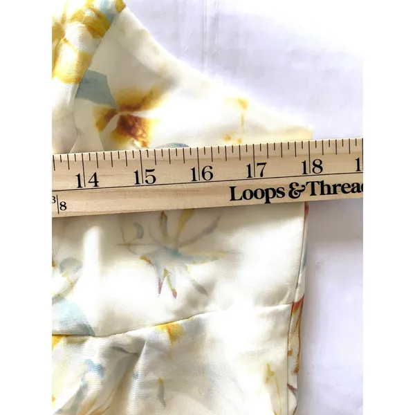 Lulus Sip of Chardonnay Cream Floral Print Ruffled Mini Dress Strappy Lined XL - Image 7