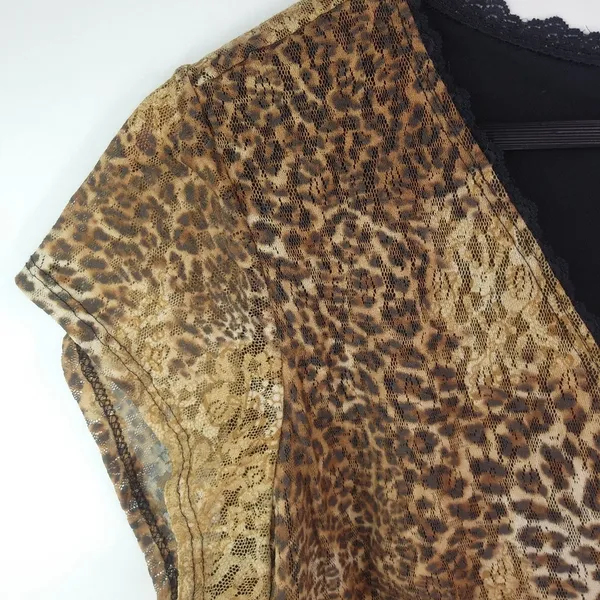 Bay Studio L Animal Print Golden Leopard Stretch Top - Image 7