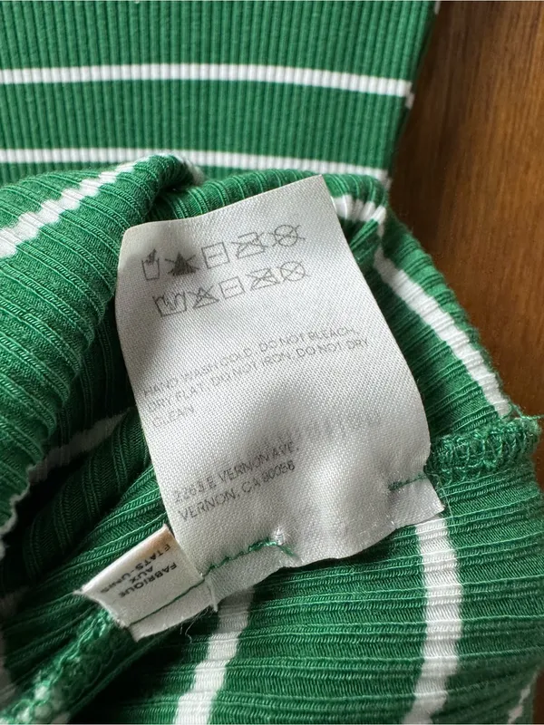 Reformation Jeans Kendy Short Sleeve Knit Sweater Dress Striped Green Small - Image 8