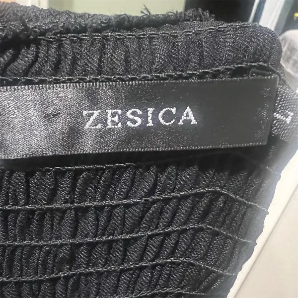 ZESICA Maxi Dress Womens Size L Black Sleeveless High Neck Tie-Back Long - Image 9