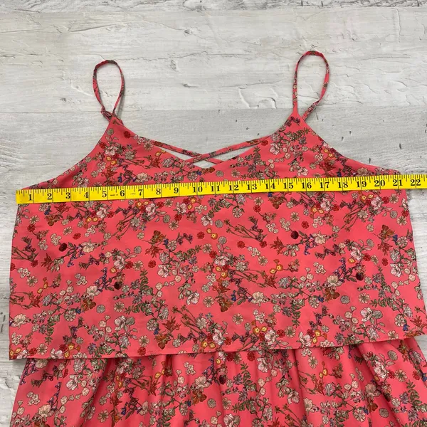 Promod Floral Cottagecore Dress XL Pink Boho Fairycore Flowy Summer Cami - Image 8