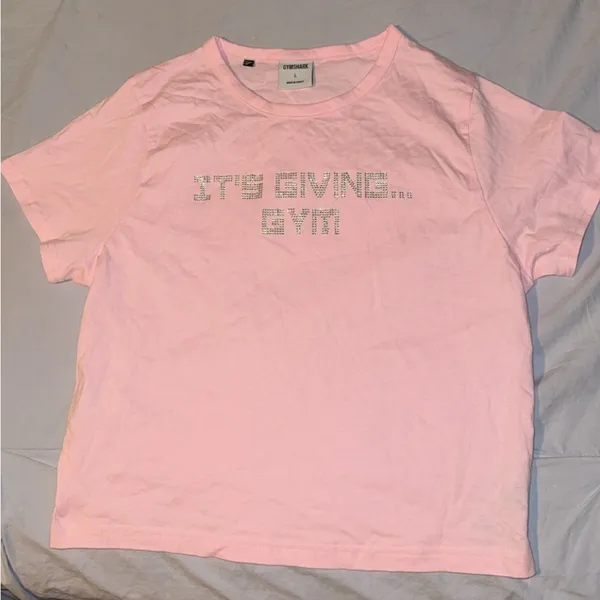 New Gymshark ITS GIVING GYM BABY T-SHIRT Pink Women’s Size Large - Image 7