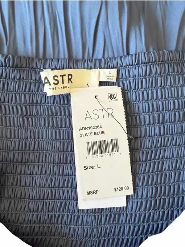 ASTR The Label - NWT Maeve Pleated Midi Dress Slate Blue Sz L - Image 7