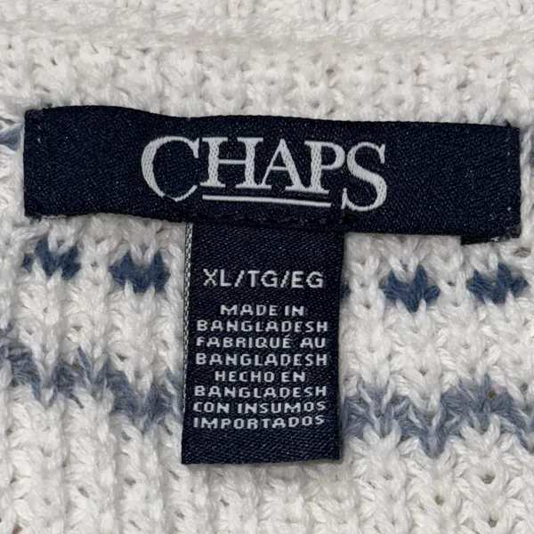 Chaps by Ralph Lauren women's size XL Blue and White Striped Sweater long sleeve - Image 8